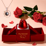 Metal Rose Jewelry Box Set