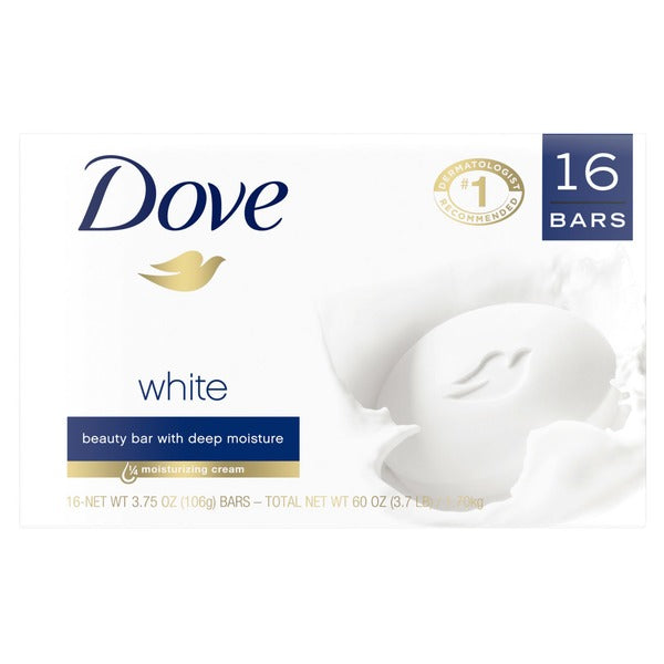 Dove Moisturizing Beauty Bar Soap Original, 3.75 oz, 16-count