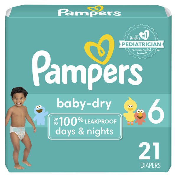 Pampers Baby Dry Diapers, Size 6 (35+ lb)