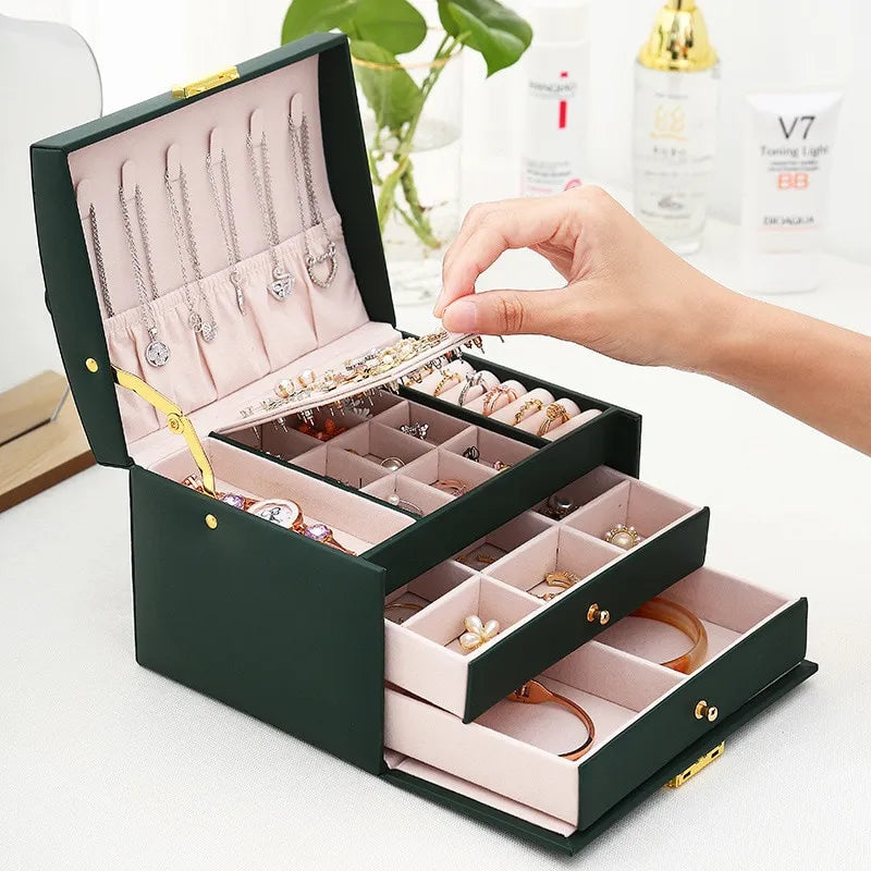 Multi-Layer Leather Jewelry Box