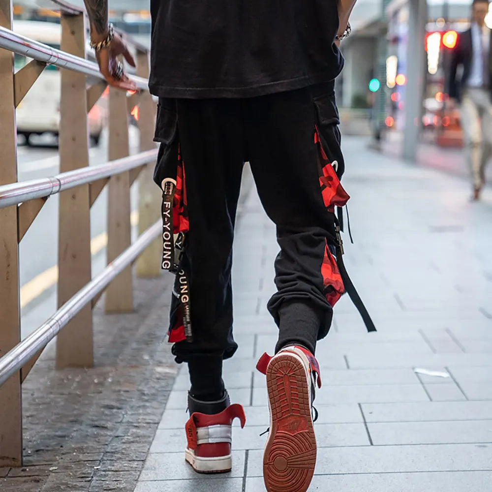 Hit Color Cargo Techwear Pants