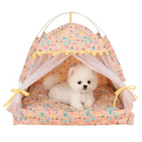 Floral Print Pet Tent Bed