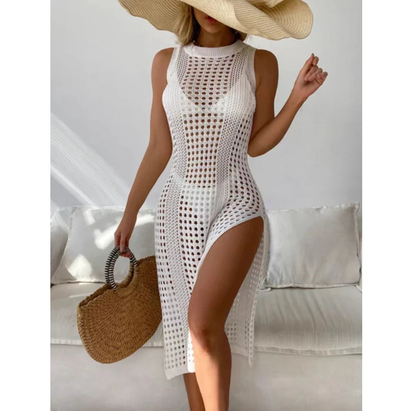 Women Hollow Out Crochet Bikini Cover Up