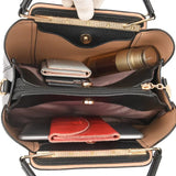 Luxury Leather 3-Layer Handbag