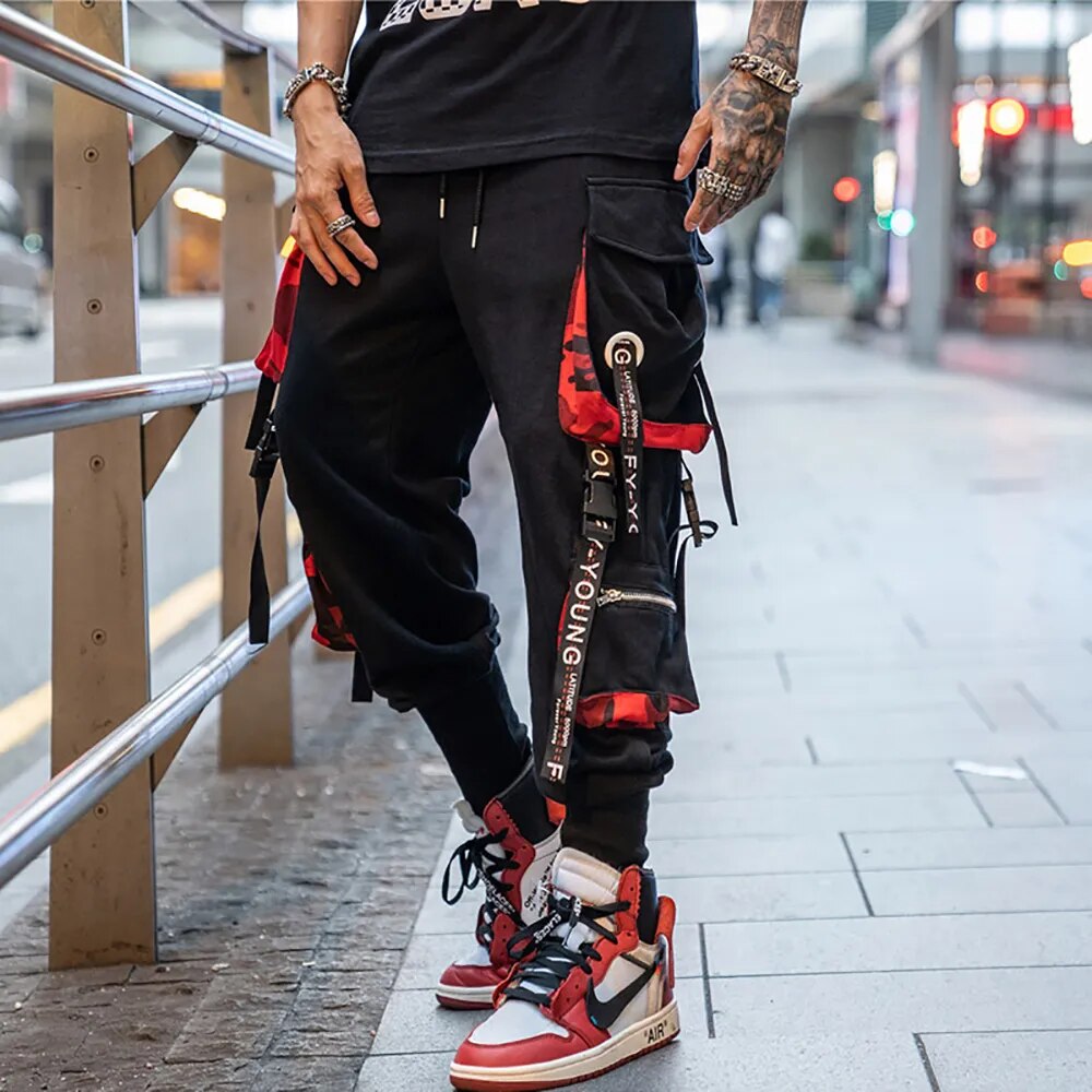 Hit Color Cargo Techwear Pants