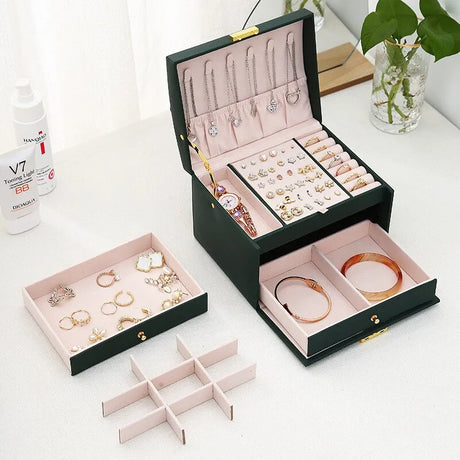 Multi-Layer Leather Jewelry Box