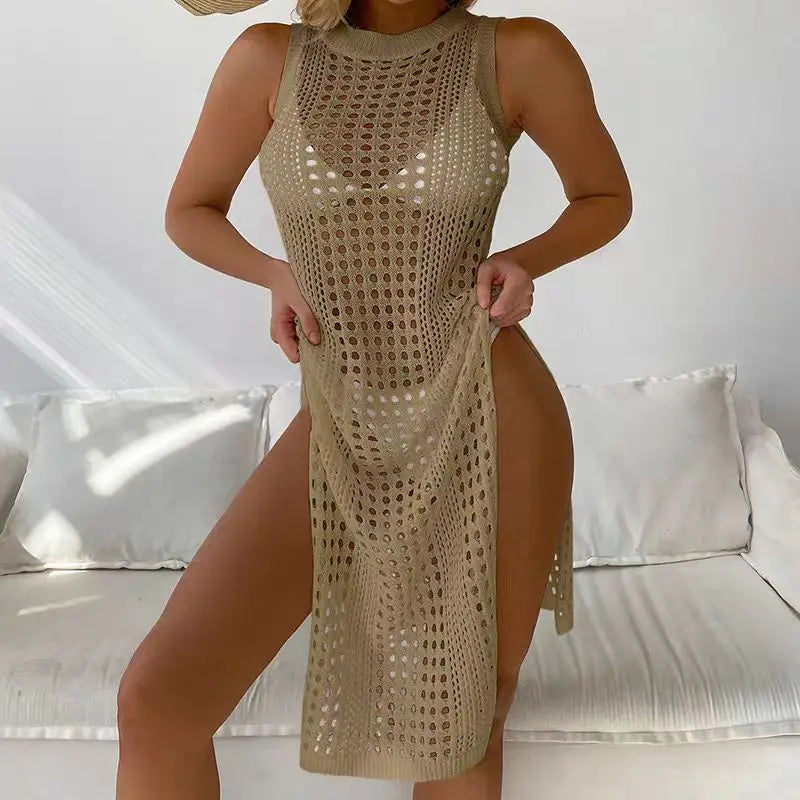 Women Hollow Out Crochet Bikini Cover Up