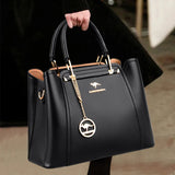 Luxury Leather 3-Layer Handbag