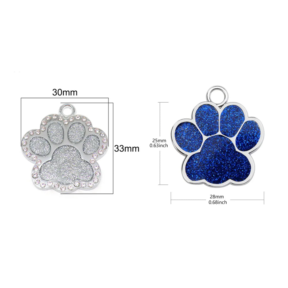 Glitter Paw Personalized Pet ID Tags