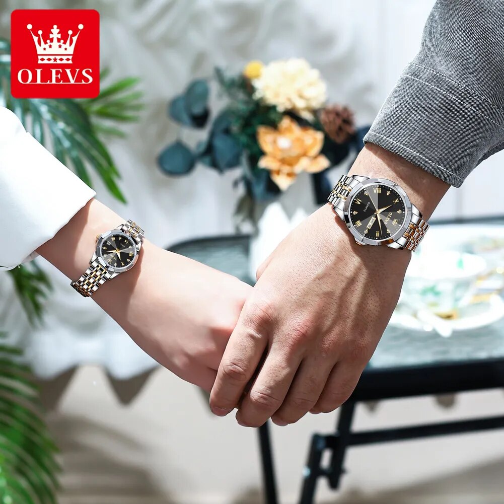 OLEVS Rhombus Luxury Couple Watches