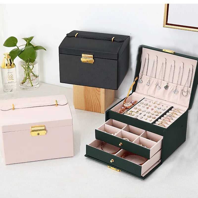 Multi-Layer Leather Jewelry Box