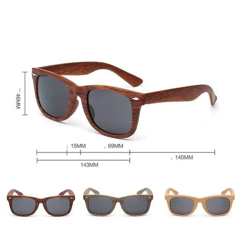 Bamboo Color Unisex Retro Vintage Sunglasses