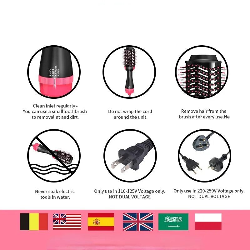 Pink 2-in-1 Hair Dryer & Volumizer