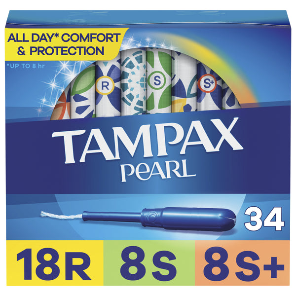 TAMPAX Pearl, Triple Pack Regular,Super,Super Plus Plastic Tampons, Unscented