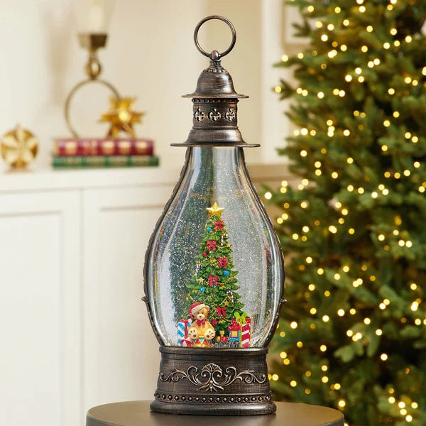 Jumbo Holiday Glitter Lantern with LED Light, Assorted Designs