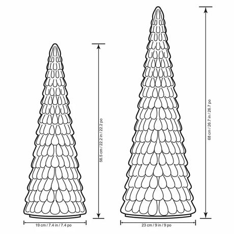 LED Glass Holiday Trees, Set of 2